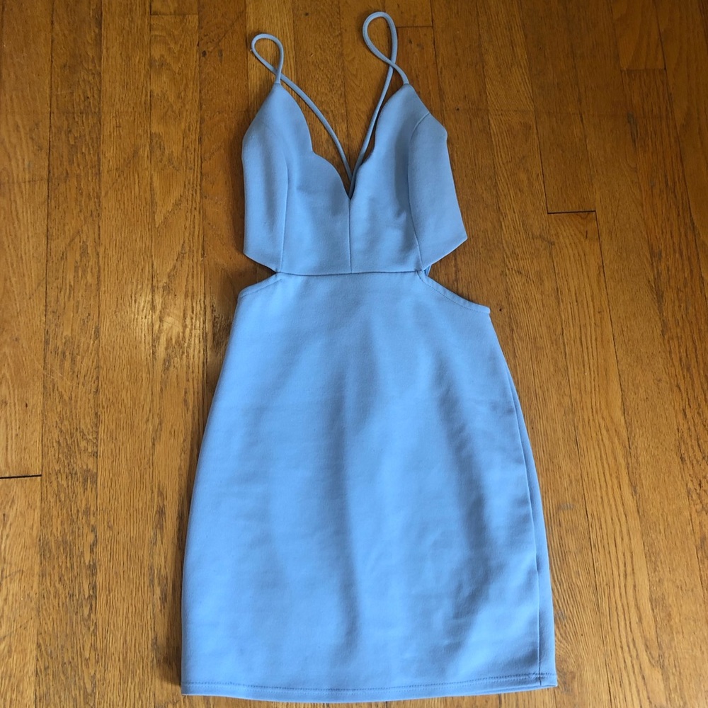Lulus light blue cutout bodycon mini dress
